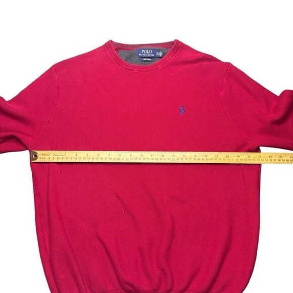 Polo Ralph Lauren Pima Cotton Men’s Sweater XL Red Crew Neck Knit Preppy Golf - Picture 7 of 8